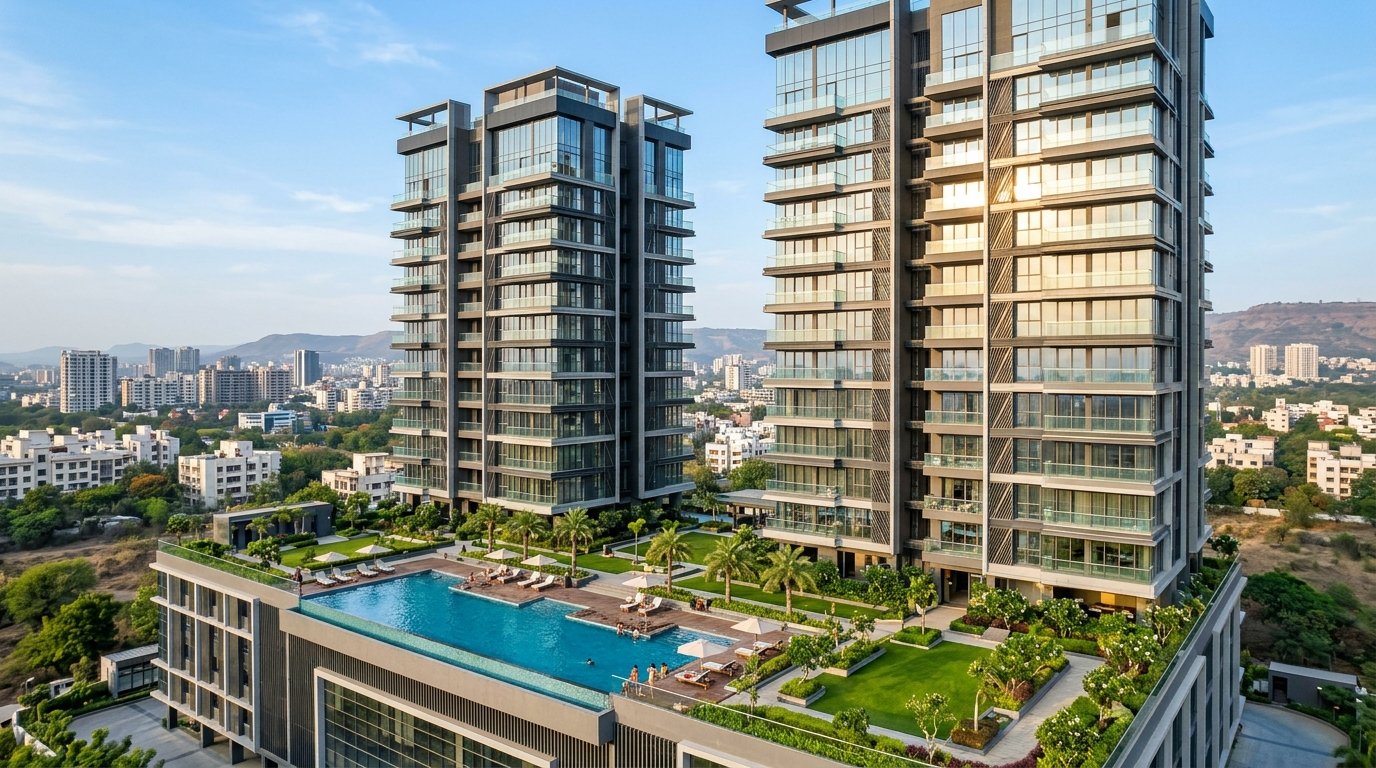 Luxury apartments in Indian urban city